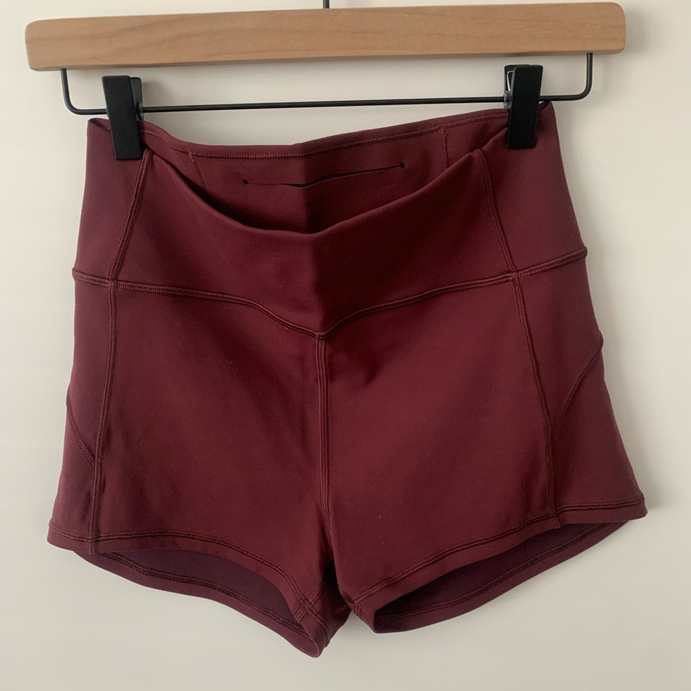 Lululemon Maroon Bike Shorts Size 8